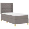 vidaXL Boxspringbett mit LED-Lichtleisten Taupe 90 x 190 cm Stoff