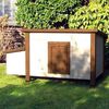 @Pet H&uuml;hnerstall Outdoor 136x74,5x75 cm Holz Wei&szlig; und Braun