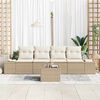 vidaXL Garten-Sofa-Set mit Kissen 5 pcs Beige und Creme Poly-Rattan