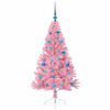 vidaXL K&uuml;nstlicher vorbeleuchteter Weihnachtsbaum Rosa 150 cm PVC