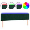 vidaXL LED Kopfteil Dunkelgr&uuml;n 200x5x78/88 cm Samt