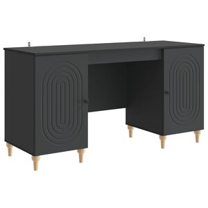 vidaXL Schreibtisch Schwarz 142,5 x 50 x 75 cm Holzwerkstoff