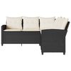 vidaXL L-förmiges Couchsofa mit Kissen Schwarzes Polyrattan
