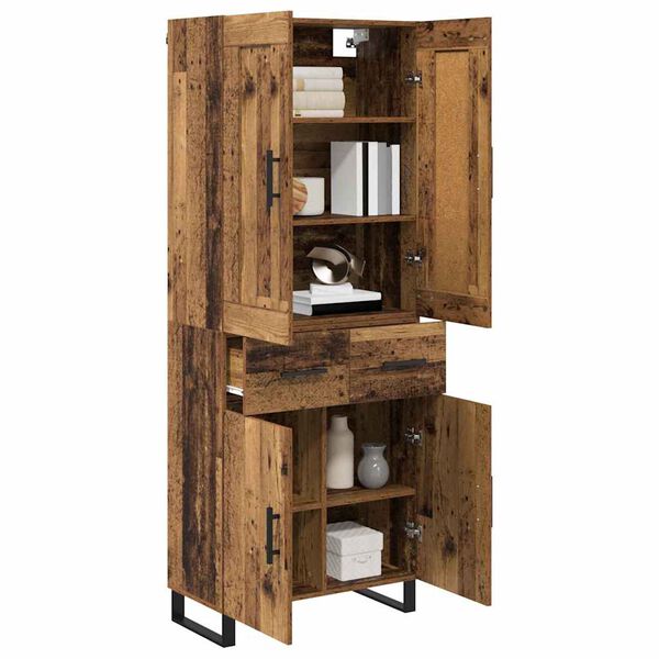 vidaXL Highboard Altholz 69,5 x 34 x 180 cm Holzwerkstoff