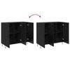 vidaXL Sideboard Schwarz Eichen-Optik 90 x 32,5 x 80 cm Holzwerkstoff