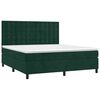 vidaXL Boxspringbett mit Matratze Dunkelgr&uuml;n 180x200 cm Samt