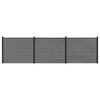 vidaXL Zaunelement 3 pcs WPC und Aluminium Grau