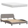 vidaXL Bett mit Matratze Taupe 120x200 cm Stoff