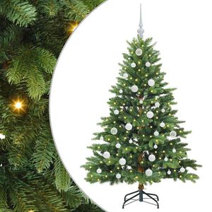 vidaXL K&uuml;nstlicher Weihnachtsbaum mit 150 LEDs Gr&uuml;n 150 cm PE und PVC