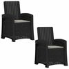 vidaXL Liegesessel Garten Rattan-Optik 2 pcs Anthrazit und Hellgrau PP