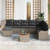 vidaXL Gartensofa-set mit Speicher 9 pcs Grau Poly-Rattan