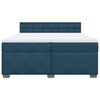 vidaXL Boxspringbett mit Matratze Blau 200x200 cm Samt
