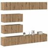 vidaXL 6-tlg. TV-Schrank-Set Wandmontage Artisan-Eiche Holzwerkstoff