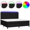 vidaXL Boxspringbett mit Matratze & LED Schwarz 200x200 cm Stoff