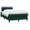 vidaXL Boxspringbett mit Matratze & LED Dunkelgr&uuml;n 120x220 cm Samt
