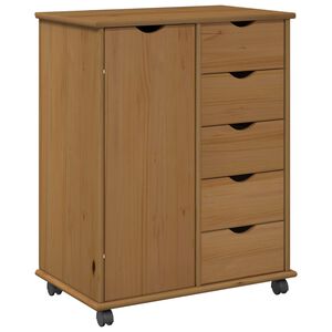 vidaXL Rollschrank Honigbraun 63,5 x 39 x 79 cm Massivholz Kiefer