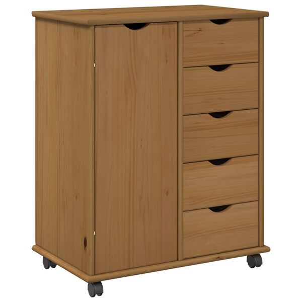 vidaXL Rollschrank Honigbraun 63,5 x 39 x 79 cm Massivholz Kiefer