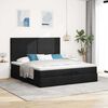 vidaXL Ottoman-Bett mit Matratzen Schwarz 200x200 cm Stoff