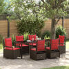 vidaXL Garten Essgruppe 7 pcs Braun Poly-Rattan