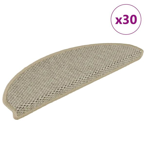 vidaXL Stufenmatten Selbstklebend Sisal-Optik 30Stk 65x21x4cm Hellgr&uuml;n