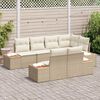 vidaXL Gartensofa-set mit Kissen 7 pcs Beige Poly-Rattan