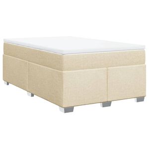 vidaXL Boxspringbett mit Matratze Creme 120x190 cm Stoff