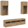 vidaXL TV Wand Einheiten mit LED 5 pcs Artisan-Eiche Holzwerkstoff