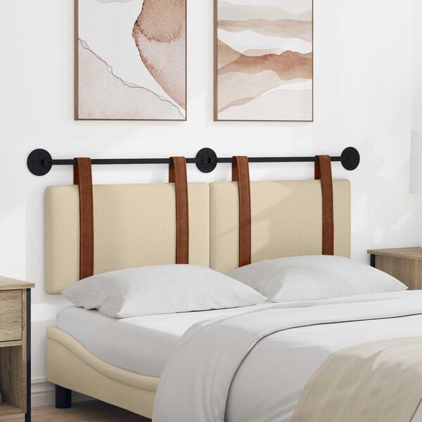 vidaXL H&auml;ngevorderseite Wandmontiert Creme 130 x 55 x 5 cm Antikes PU