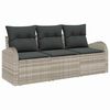 vidaXL Gartensofa-set Hellgrau Poly-Rattan
