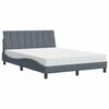 vidaXL Bett mit Matratze "Hanko" Dunkelgrau 120x200 cm Samt