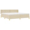 vidaXL Boxspringbett mit Matratze Creme 200 x 200 cm Polyester