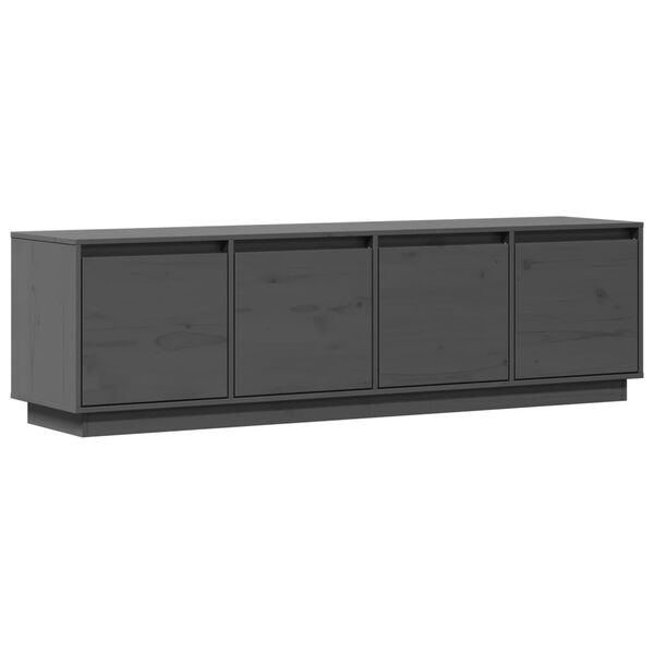 vidaXL TV-Schrank Grau 156x37x45 cm Massivholz Kiefer