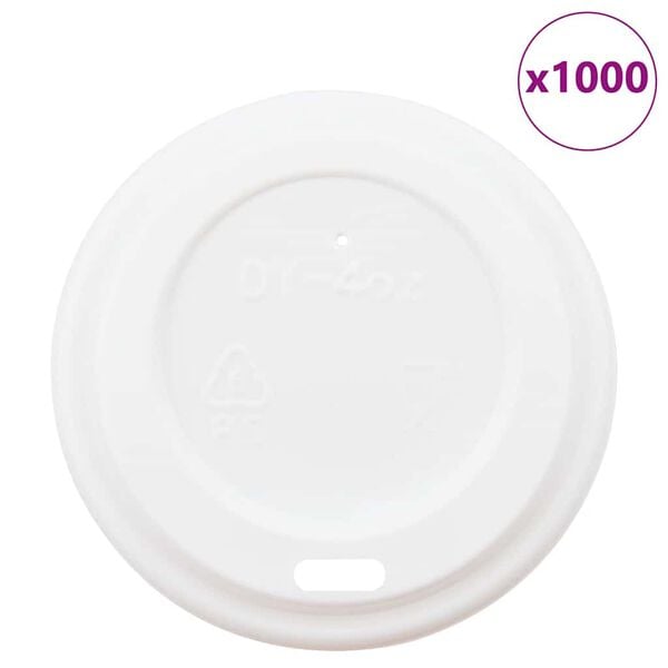 vidaXL Deckel für Pappbecher Ø60 mm 4oz 1000 Stk. Weiß Kunststoff