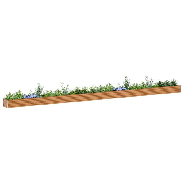 vidaXL Hochbeet Hellbraun 970 x 50 x 36 cm Verzinkter Stahl