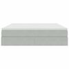 vidaXL Aufbewahrungsbett mit Matratze Hellgrau 160 x 200 cm Samt