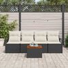 vidaXL Gartensofa-set mit Speicher 5 pcs Schwarz und Creme Poly-Rattan