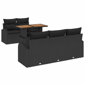 vidaXL Garten-Sofa-Set 6 stk. Schwarz