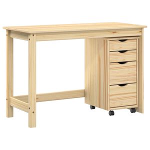 vidaXL Desk und Rolling Cabinet Set MOSS 2 pcs Braun
