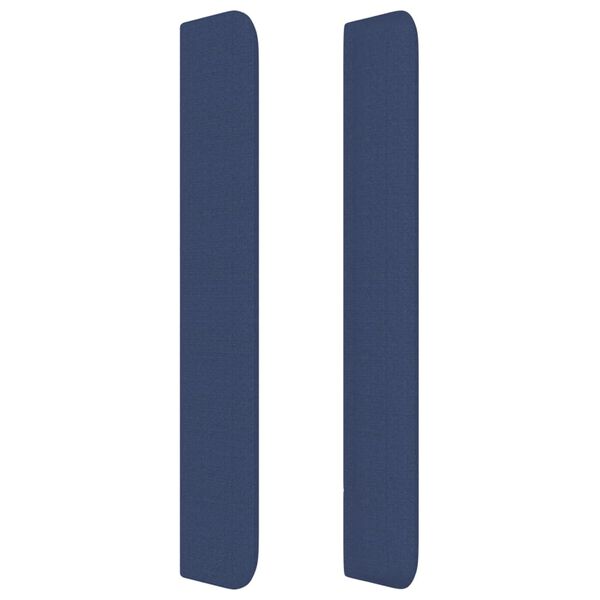 vidaXL Kopfteil mit Ohren Blau 203x16x118/128 cm Stoff