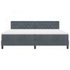 vidaXL LED Boxspringbett mit Matratze Dunkelgrau 200 x 200 cm Samt