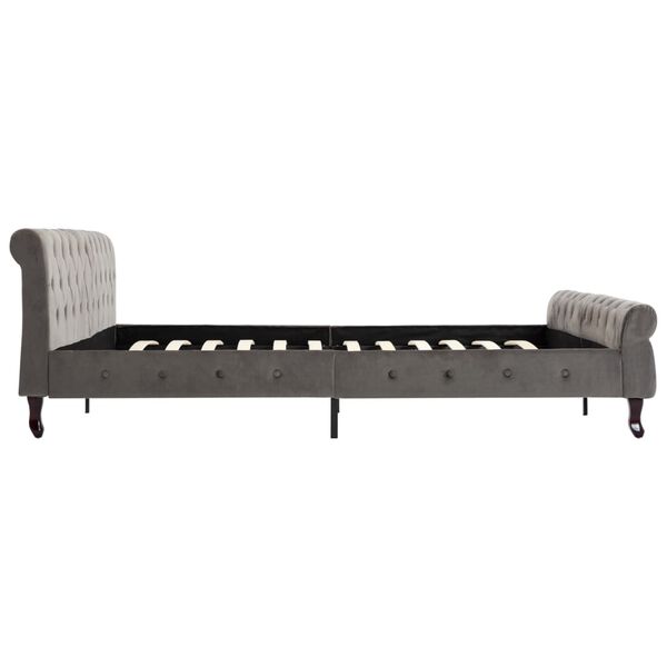 vidaXL Bettgestell Grau Samt 200x200 cm