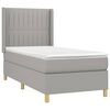 vidaXL Boxspringbett mit Matratze & LED Hellgrau 90x190 cm Stoff