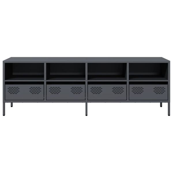 vidaXL TV-Schrank Anthrazit 135x39x43,5 cm Kaltgewalzter Stahl