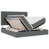vidaXL LED-Speicherbett mit Matratze Dunkelgrau 180 x 200 cm Stoff