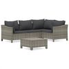 vidaXL 5-tlg. Garten-Lounge-Set mit Kissen Grau Poly Rattan