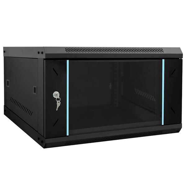 vidaXL Netzwerkschrank mit Speicher Schwarz 53 x 60 x 30 cm Stahl