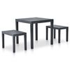 vidaXL Gartentisch mit 2 B&auml;nken Kunststoff Anthrazit