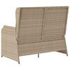 vidaXL Gartenbank mit Kissen Beige und Grau Poly-Rattan