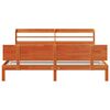 vidaXL Bettrahmen mit Kopfteil 2 pcs Wachsbraun Massivholz Kiefer