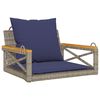 vidaXL H&auml;ngesessel mit Kissen Grau 63x62x40 cm Poly Rattan